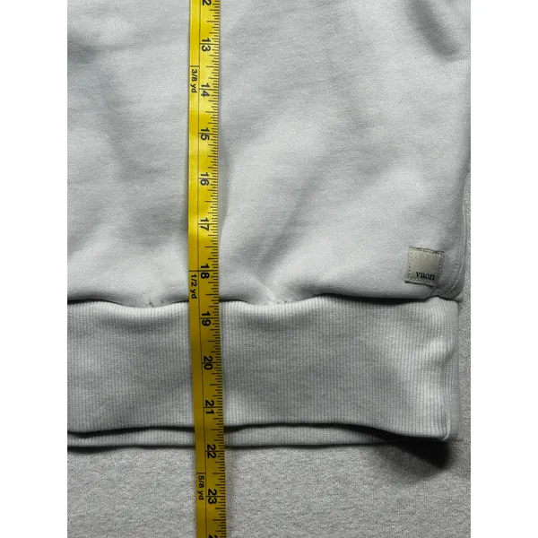 Vuori Hoodie Half Zip White Cropped Sweatshirt XL Organic Cotton Pullover - Image 10