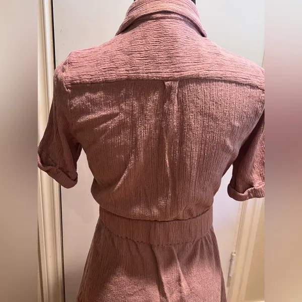 ZARA Free People‎ Clementine Endless Summer Textured Wrap Mini Dress Purple Ash Small - Image 8