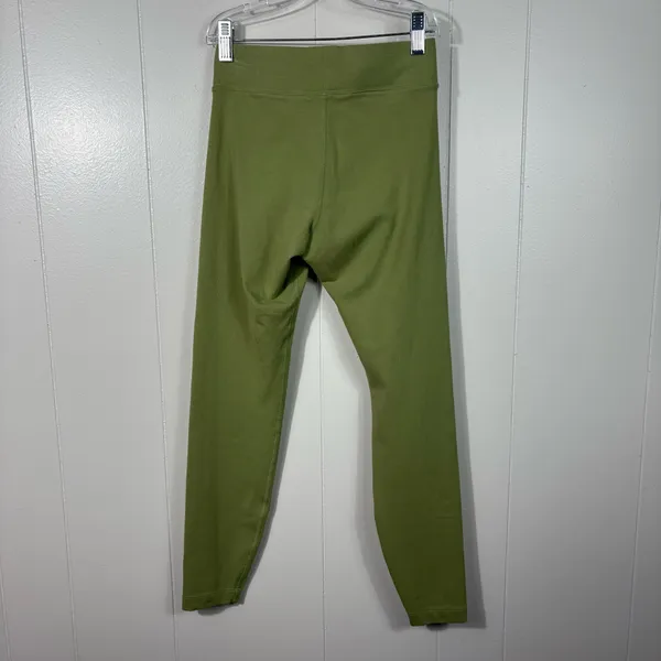 Nike Green Cotton Blend Embroidered Swoosh Ankle Crop Leggings XS Athleisure Gym - Image 5