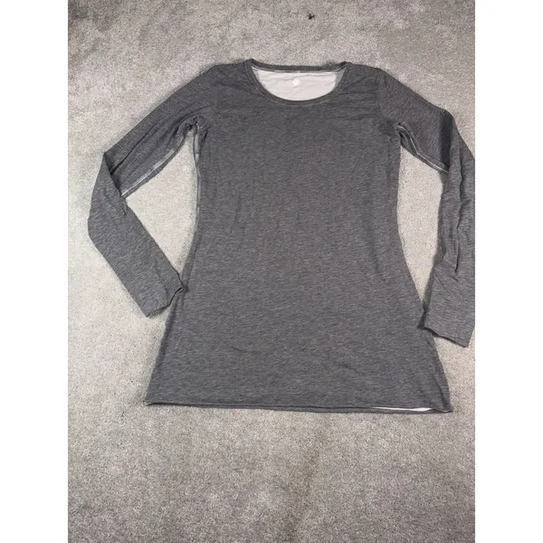 lululemon gray/white long sleeve layered shirt 6 thumb holes - Image 3