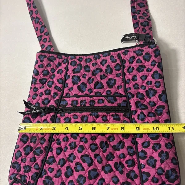 Vera Bradley Purple Cheetah Print Hipster Quilted‎ Shoulder Crossbody Bag - Image 12