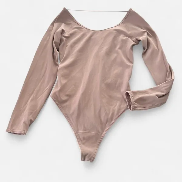 Lululemon Full Freedom Bodysuit Smoky Blush Nulu Low Back Seamless Size 6 - Image 2