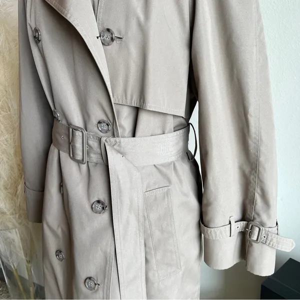 Vintage London Fog Tan Classic Trench Coat With Zip Liner - Image 5