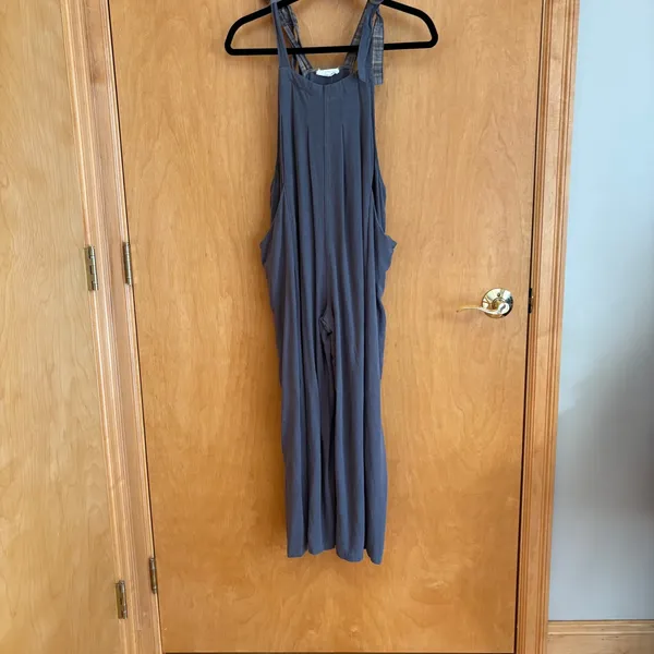 Annie Wear LA Women's Jumpsuit Casual Tie Strap Gray Plax Viscose‎ Blend Size L - Image 4