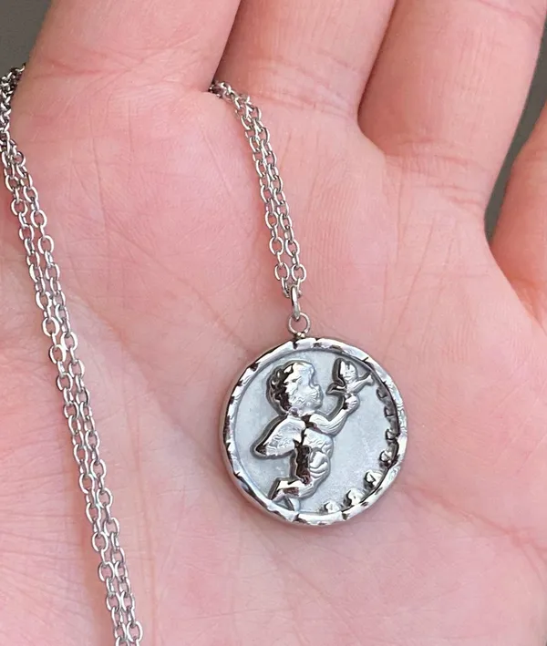 Handmade fully stainless steel angel cherub goth cute chic fairy necklace👼💗 - Image 5