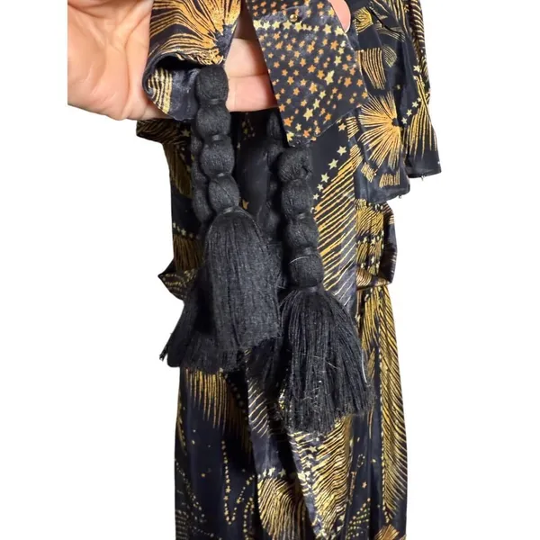 NWT Farm Rio Golden Foliage Black One Shoulder Maxi Dress Sz. XS - Image 7
