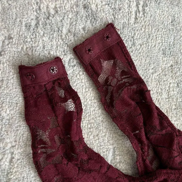 Shinestar Burgundy Sheer Lace Bodysuit Teddies Size M - Image 10