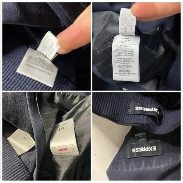 EXPRESS Blue Pantsuit Dark Navy Pants Double Breasted Blazer Jacket Size Small - Image 11