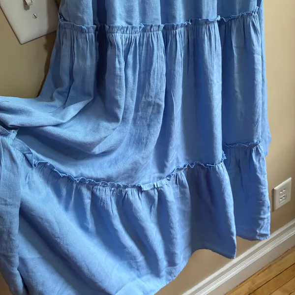 Altar'd state blue tiered maxi dress sleeveless‎ women's size M cinched waist - Image 4
