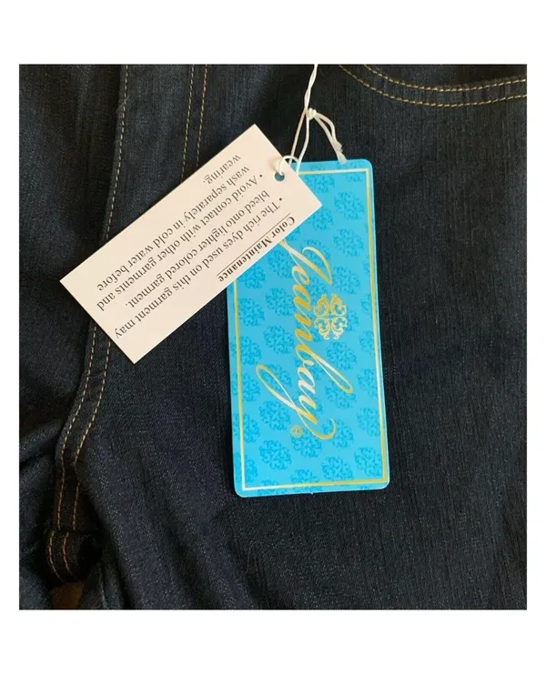 Embroidered dark wash jeans - Image 6