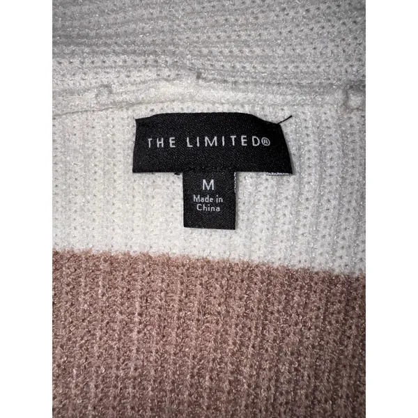 The Limited Womens Longline Striped Cardigan Duster Tan Cream Size M - Image 5