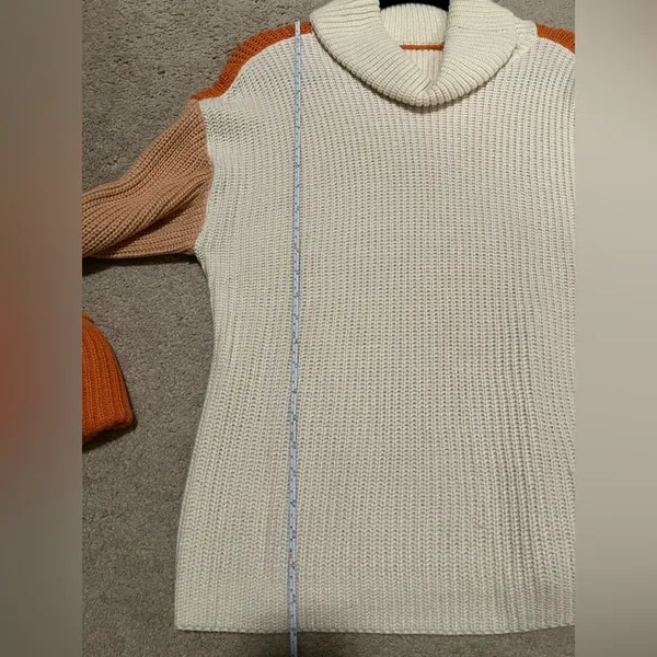 Kori Cream and Orange Turtleneck Sweater - Image 6