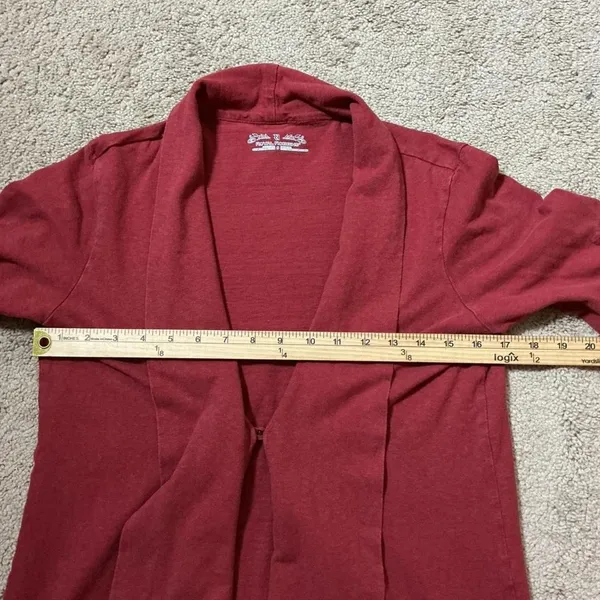 Royal Robbins Granola Girl Women’s S‎ Red Open Cardigan Sweater Organic Cotton - Image 3