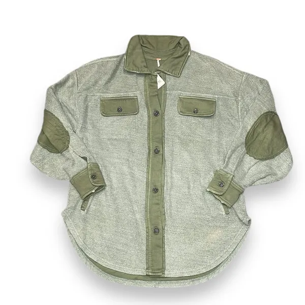 Free People Ruby Jacket Womens XS Green NWT Shacket Fleece OB1468375 Jaded‎ - Image 3