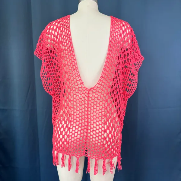 Vintage 70s/80s Coral Crochet Top - Image 4