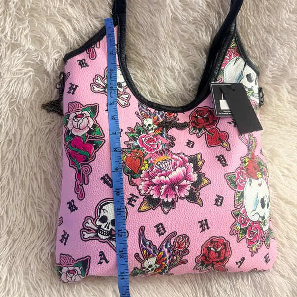 Ed Hardy Pink Skull Tattoo Tote Bag NWT - Y2K Biker Chic - Image 11