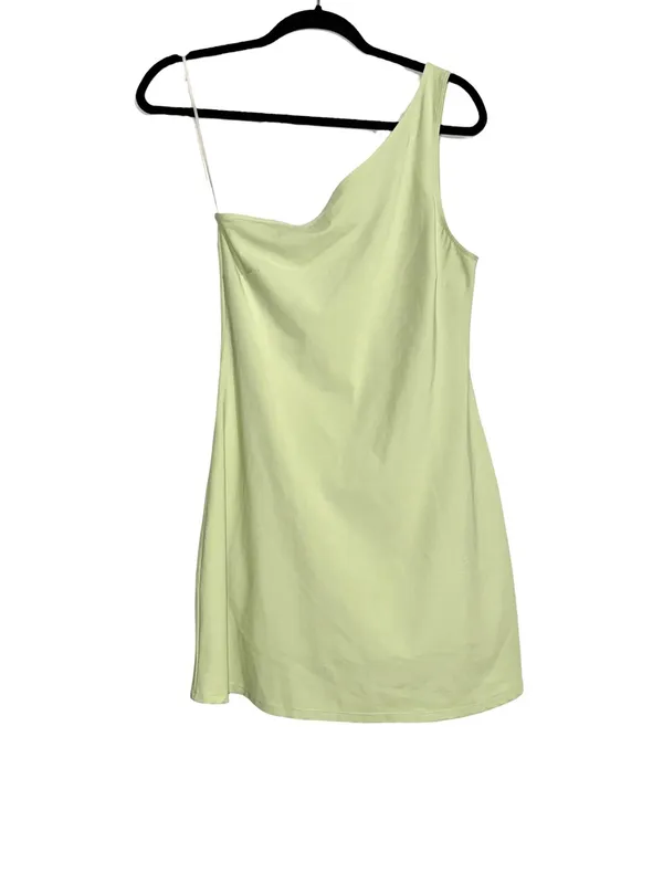 Abercrombie and Fitch Travelers One Shoulder Green Mini Dress with Shorts SMALL - Image 3