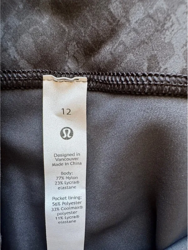 Lululemon Wunder Train High Rise 25” Hideaway Camo Black Size 12 NWT - Image 6