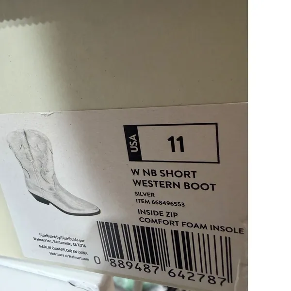 No Boundaries Western Boots Size 11 Metallic Silver Concert Festival Cowgirl - Image 8