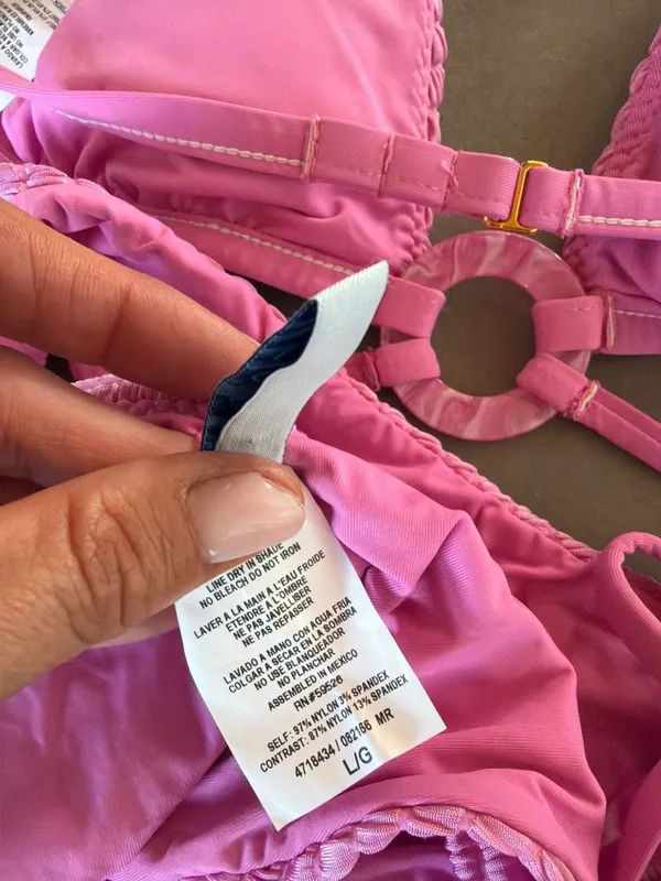 Isabella Rose Smocked Bikini Set Pink Womens Size Large - Image 6