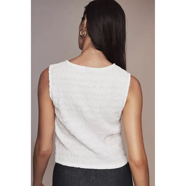 By Anthropologie Front‎ Tie Puckerd Tank Top size L - Image 5