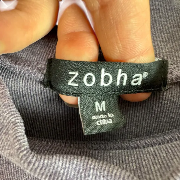 Zobha Purple Long Sleeve Mock‎ Neck Cropped Athleisure Pullover Women's Size M - Image 5