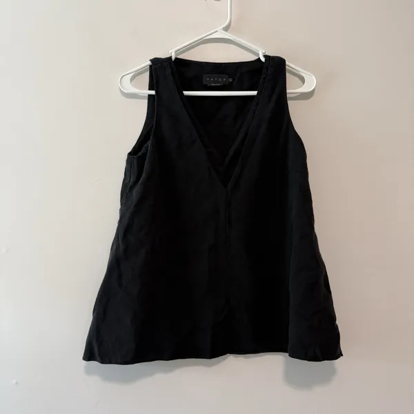 Hatch The Back In The Game‎ Nursing Tank Tencel Linen Blend in Black - Image 4