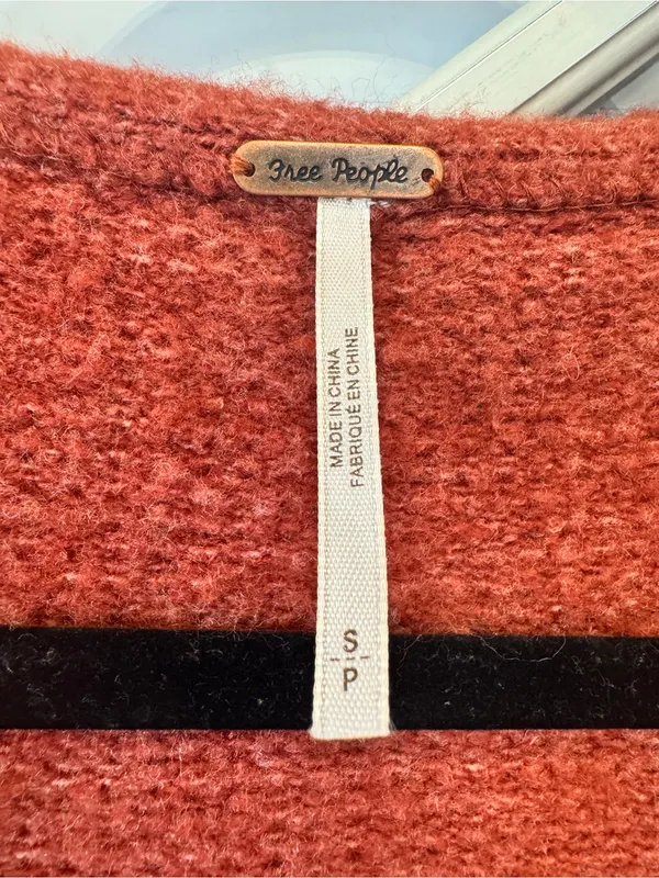 Free‎ People It's a Wrap Sweater in Rust - Small Oversized - Image 3