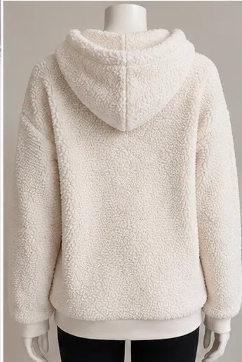 Victoria’s Secret PINK Cream Sherpa Hoodie Size S/PP - Image 4