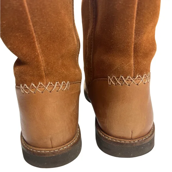 Clarks Glick Elmfield Tan Leather Suede Shearling Lined Mid Calf Boots 8M GUC - Image 12