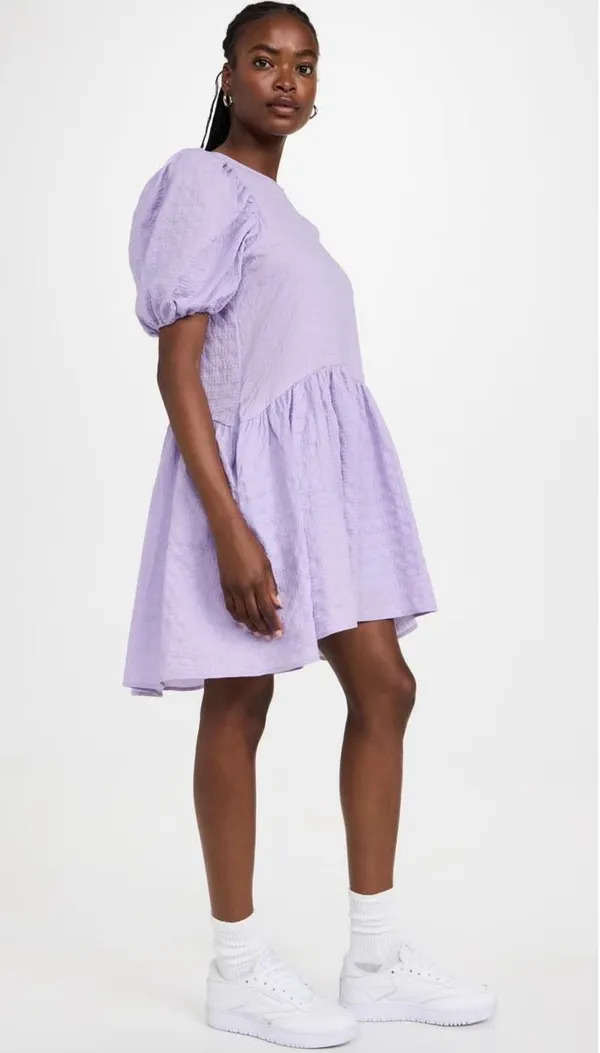 ✨ENGLISH FACTORY Back Tie Jacquard Lavender Sz Medium Dress✨ - Image 6