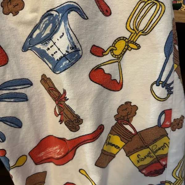Kitchen Utensils Pattern Themed Pants Size L - Image 2