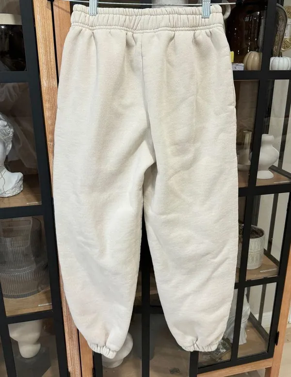 The Happy Camp3r cloud sweatpants beige embroidered soft joggers pockets fleece - Image 5