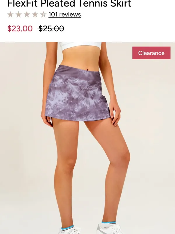 Stelle Pleated Tennis Skirt - Lavender & White Tie-Dye | Size Large - Image 3