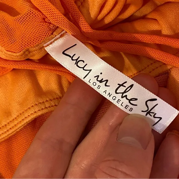 Lucy in the Sky orange mesh dress - Image 5