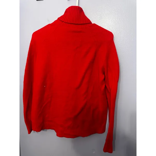 J.Crew Womens Supersoft Yarn Turtleneck Sweater Red Wool Alpaca‎ Blend XS - Image 4