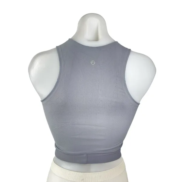 Lululemon Women's Gray Sleeveless Racerback Activewear Sposrts Crop Tank Top S - Image 2