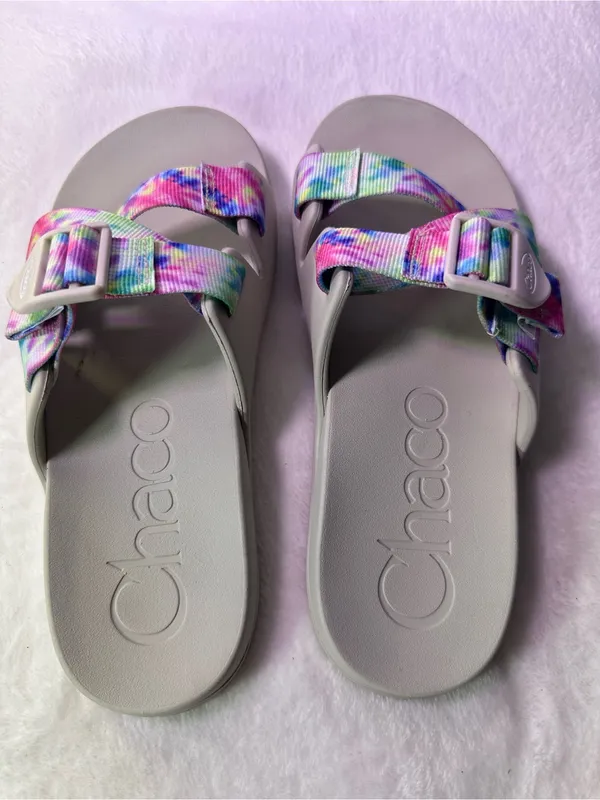 Chacos Slide Sandals with Pastel Tie-Dye Straps - Image 7