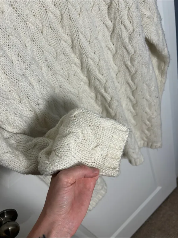 Karen Scott Cream Cable Knit Turtleneck - Image 3