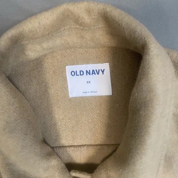 OLD NAVY Women's‎ 3X Short Car Coat Fall Jacket Camel Wool Blend - Image 3
