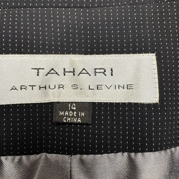 Tahari Arthur S. Levine Womens Black Pindot 4-Button‎ Blazer Jacket Size 14 - Image 3