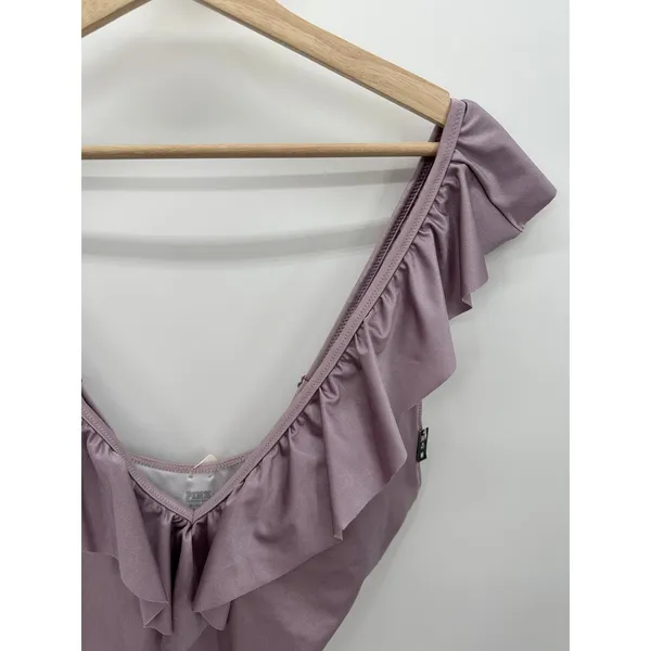 Victoria's Secret Womens Purple Ruffle Deep V Bathing Suit Sz M NWT Swimsuit‎ - Image 4