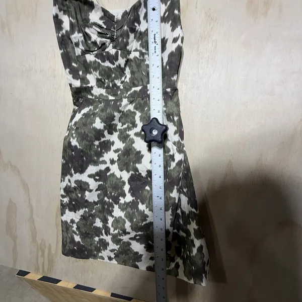 J.Crew Strapless Floral Dress‎ Size 2 Mini Cotton Green White Summer - Image 4
