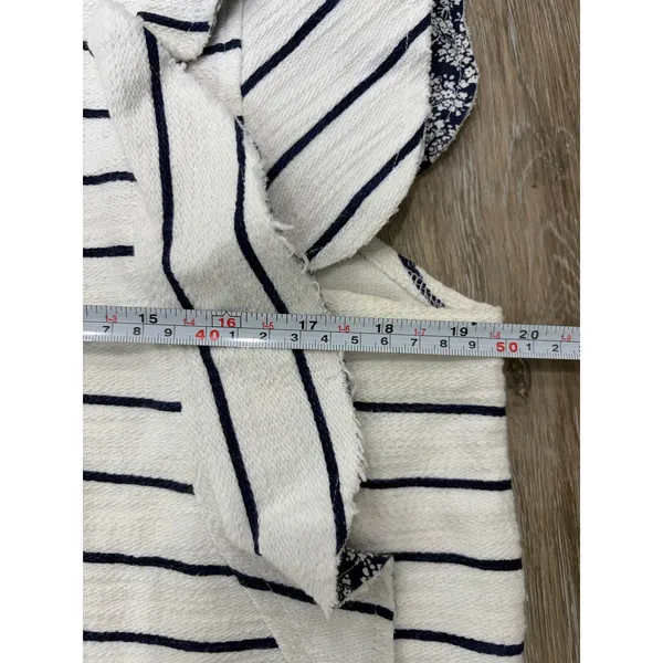 Anthropologie Postmark Striped Ruffle Sleeve Top Womens Medium - Image 3