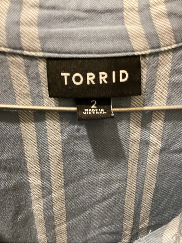 torrid Light Blue & White Striped Button-Front Maxi Dress - Image 2