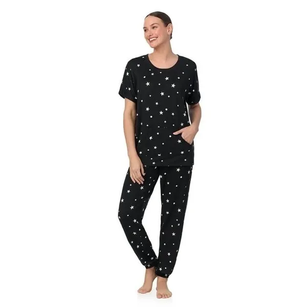 Secret Treasures Womens Pajama Set Size M Black 2-Piece Top Joggers Sleepwear - Image 4