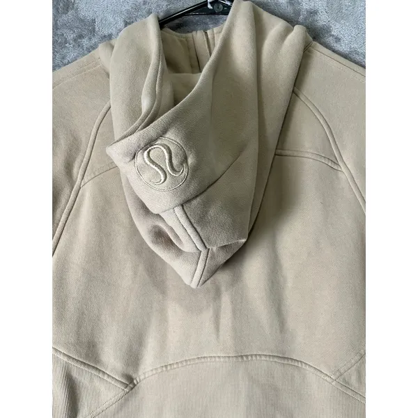 Lululemon Scuba Oversized 1/2 Zip Hoodie Sweatshirt Cream Fleece Pullover M/L - Image 4
