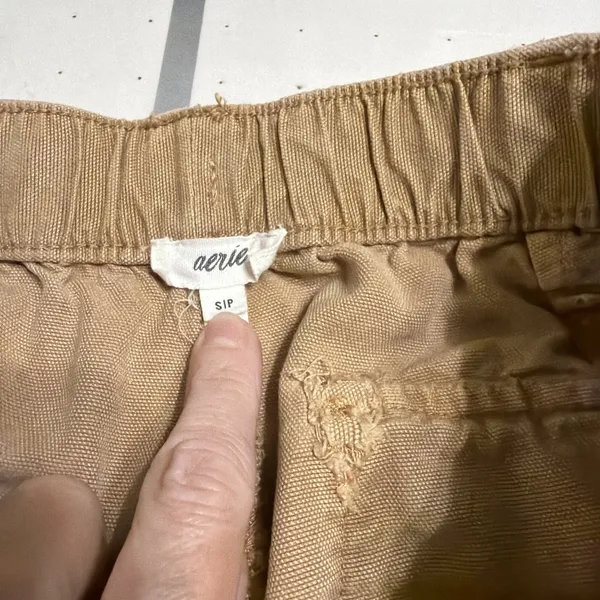 Aerie Women's Cargo Jogger Pants Size Small Tan Beige Casual Drawstring - Image 4