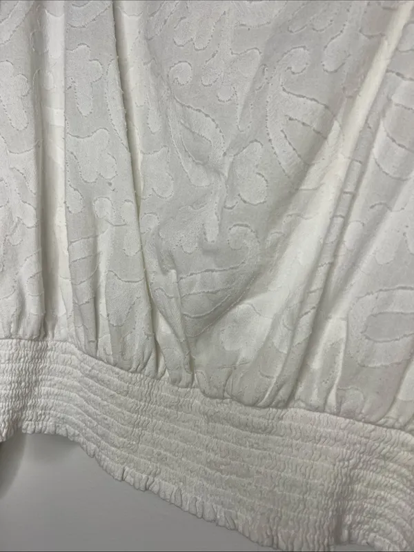 Anthropologie Floral Embroidered Puff sleeve Square Neck Blouse Top - Image 3