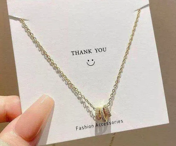 Gold ring pendant necklace women's fashion - Image 2